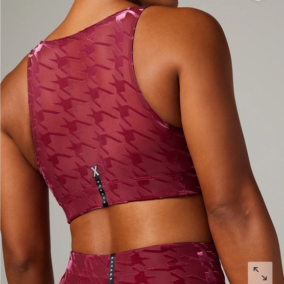 Savage X Fenty Poinsettia Red Plum Houndstooth High-Waist Legging Set - Picture 8 of 14